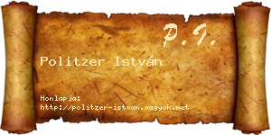 Politzer István névjegykártya